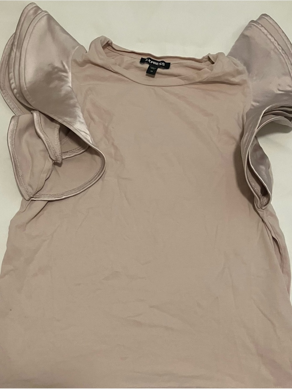 Express Blush Ruffle Sleeve Top